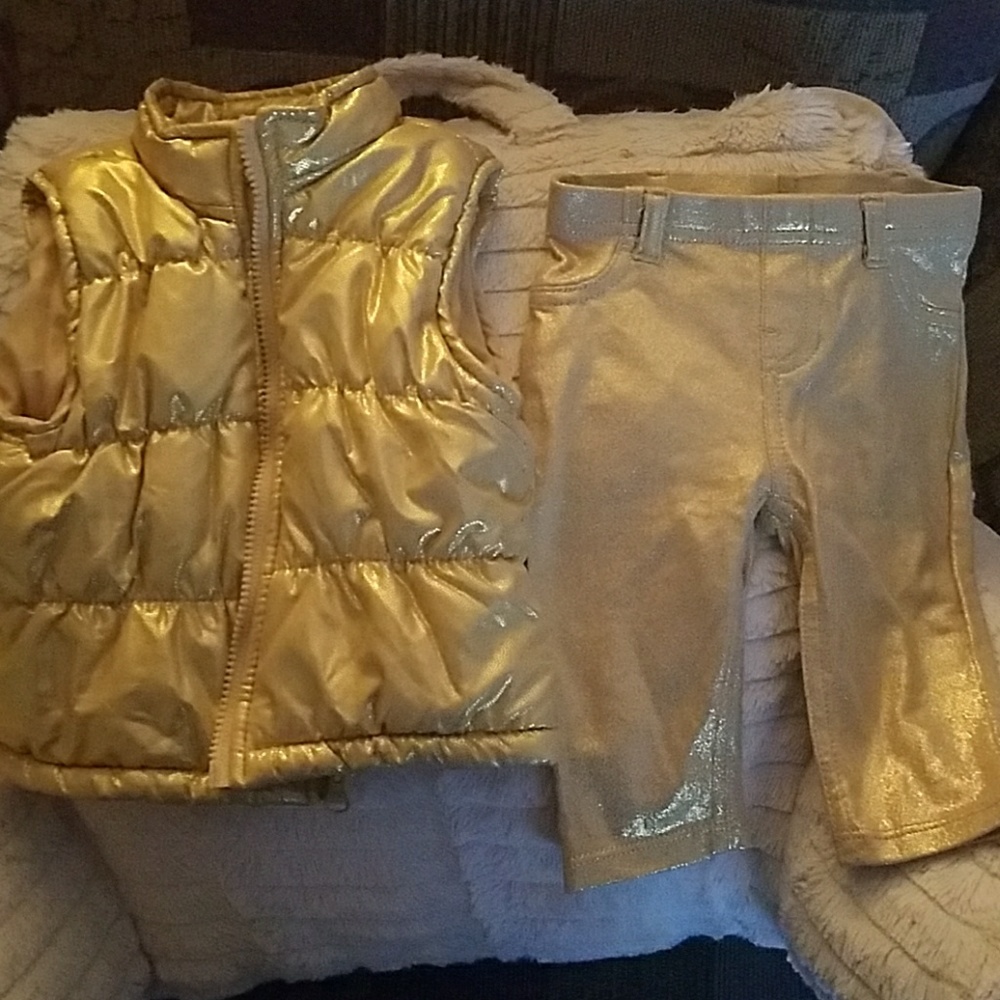 Baby gold vest & gold pants